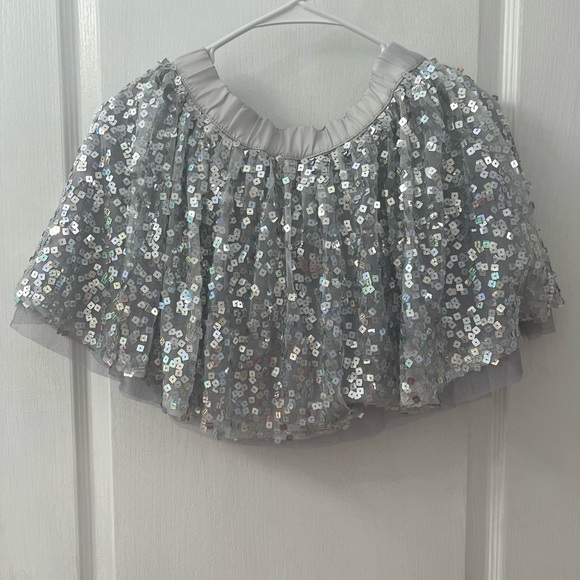 Justice Other - Justice Girls Sequined Skirt size 10 tulle lining Gray/Silver Party Formal